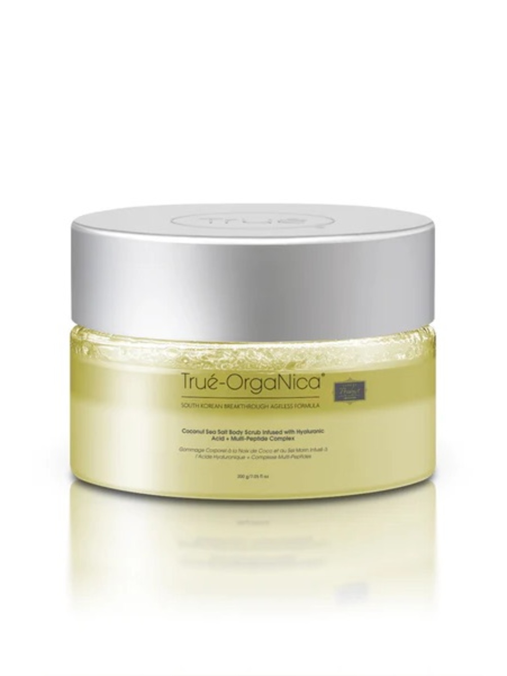 Trué-Organica Coconut Sea Salt Body Scrub Hyaluronic Acid+Multi-Peptide Complex